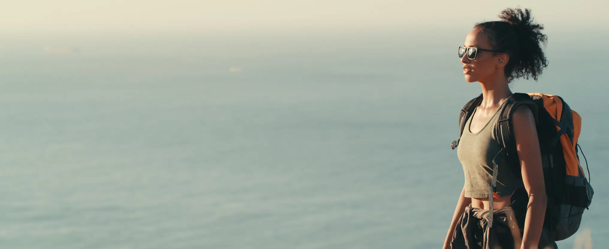 Traveller looking out over the sea